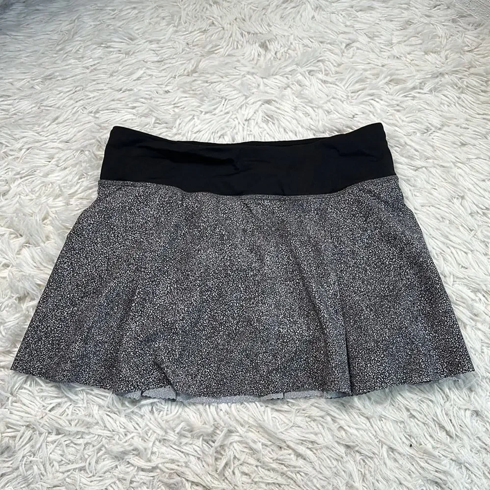 Lululemon Smooth Stride Skirt Sea Spray Alpine White Dark Chrome / Black